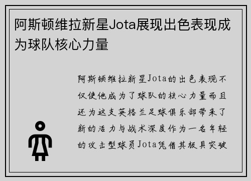 阿斯顿维拉新星Jota展现出色表现成为球队核心力量